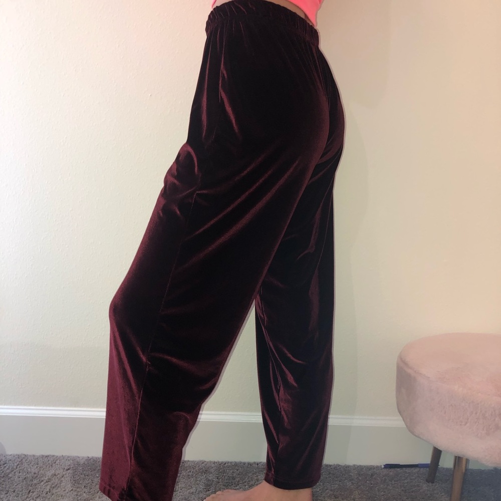 Purple velvet pants